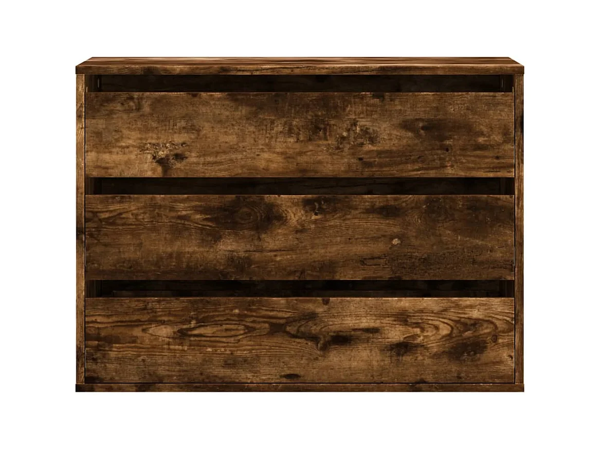 Gerookte eikenhouten hoekladekast 80x41x58 cm bewerkt hout