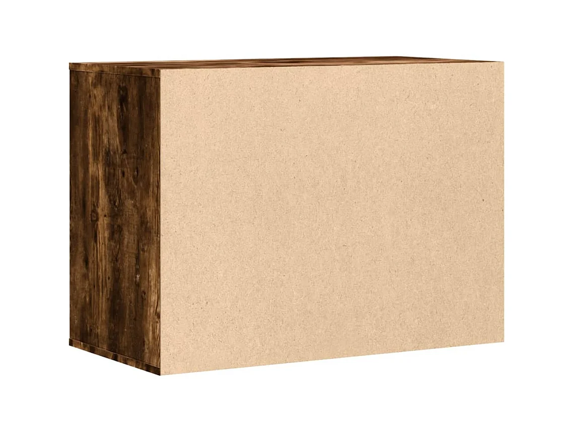 Gerookte eikenhouten hoekladekast 80x41x58 cm bewerkt hout