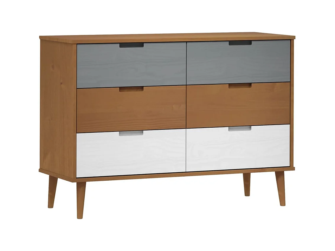 Ladekast Bruin 113x40x80 cm Massief grenenhout