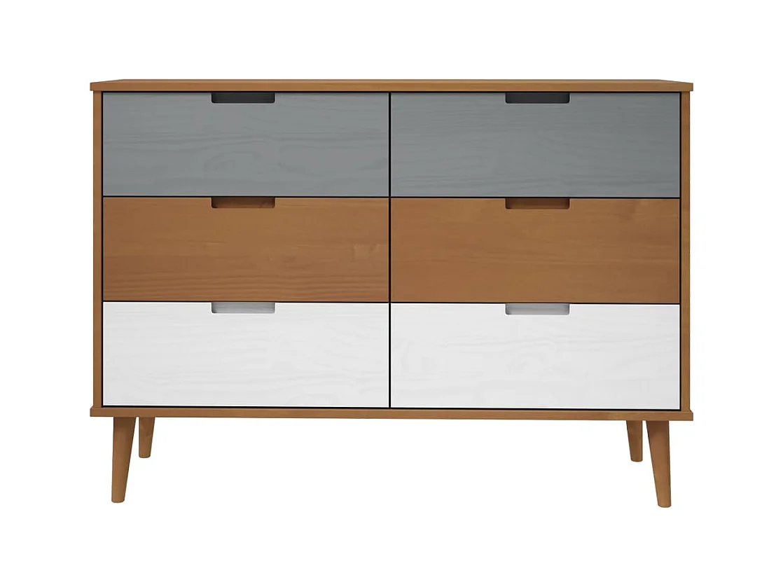 Ladekast Bruin 113x40x80 cm Massief grenenhout