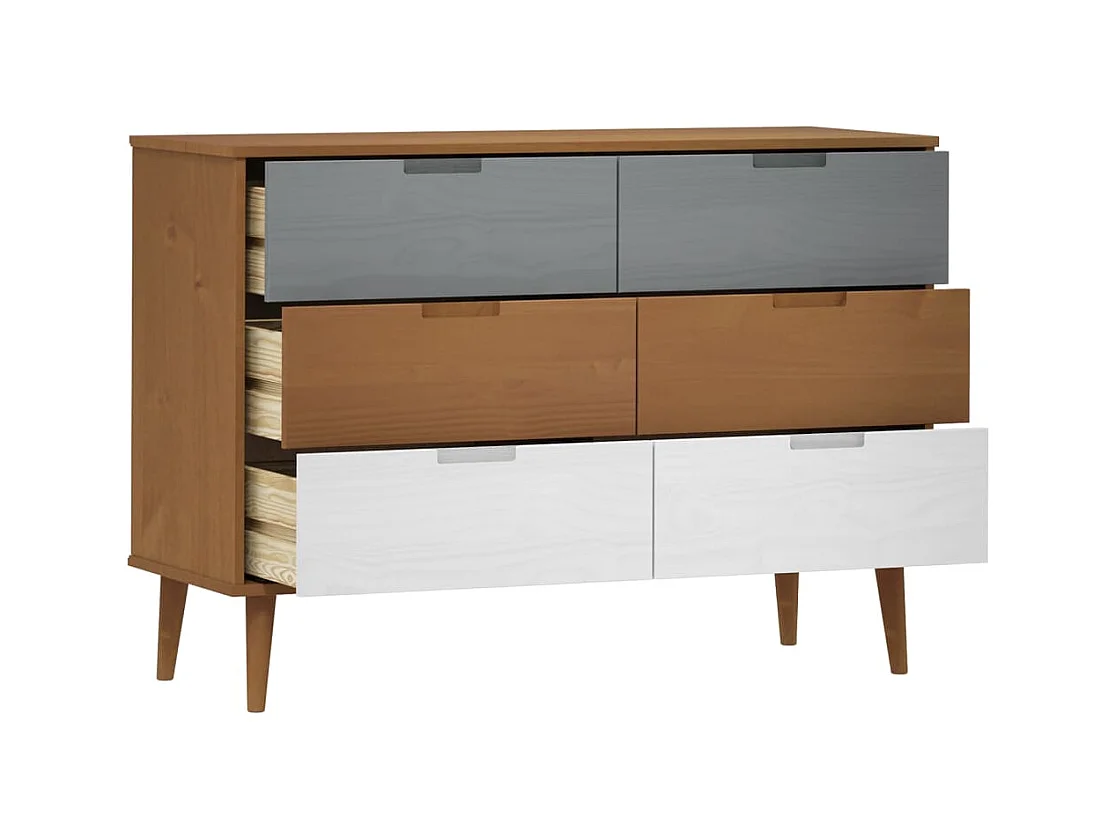 Ladekast Bruin 113x40x80 cm Massief grenenhout