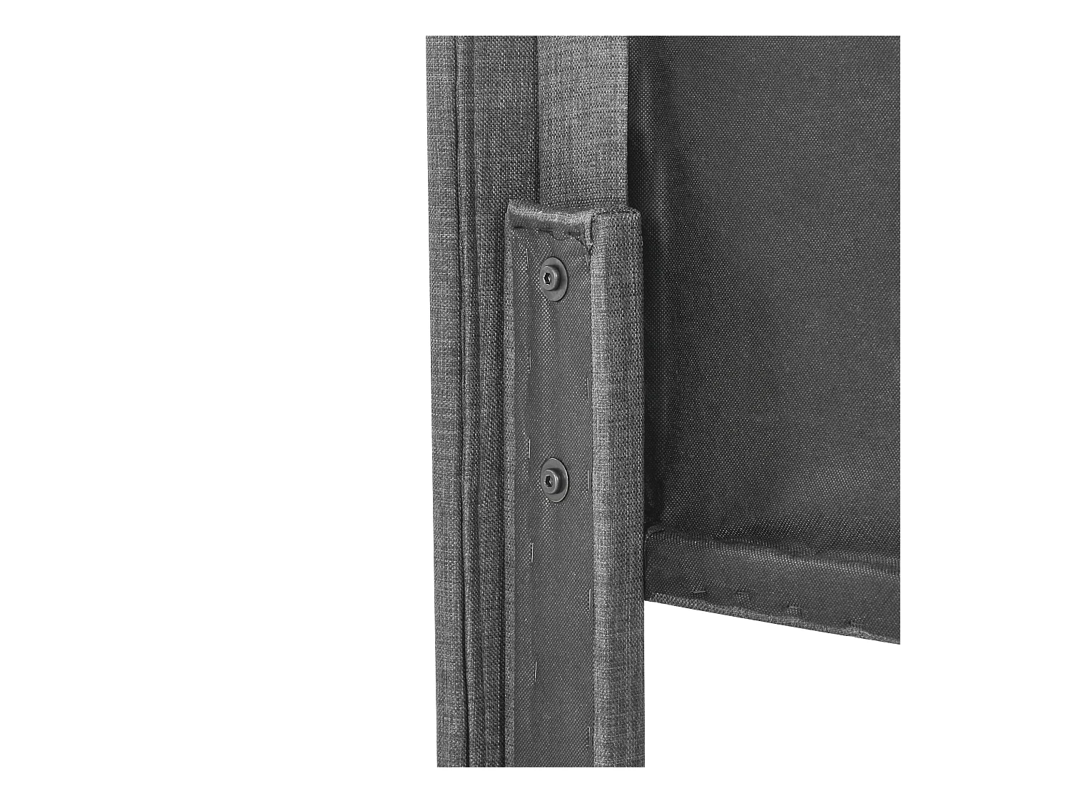 Lit tapissé double avec sommier, tête de lit rembourrée, lin gris (146x208x111cm)