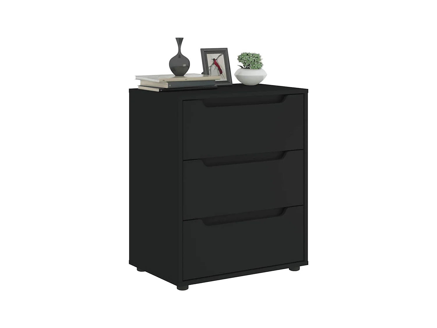 Buffet  noir 60x40x73 cm bois d'ingénierie