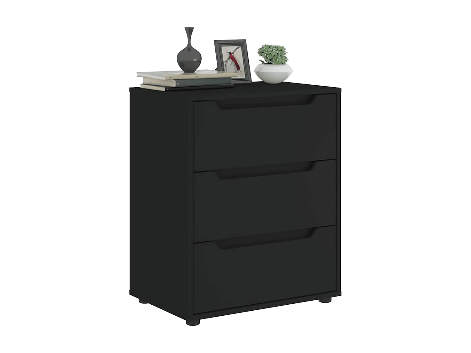 Buffet  noir 60x40x73 cm bois d'ingénierie