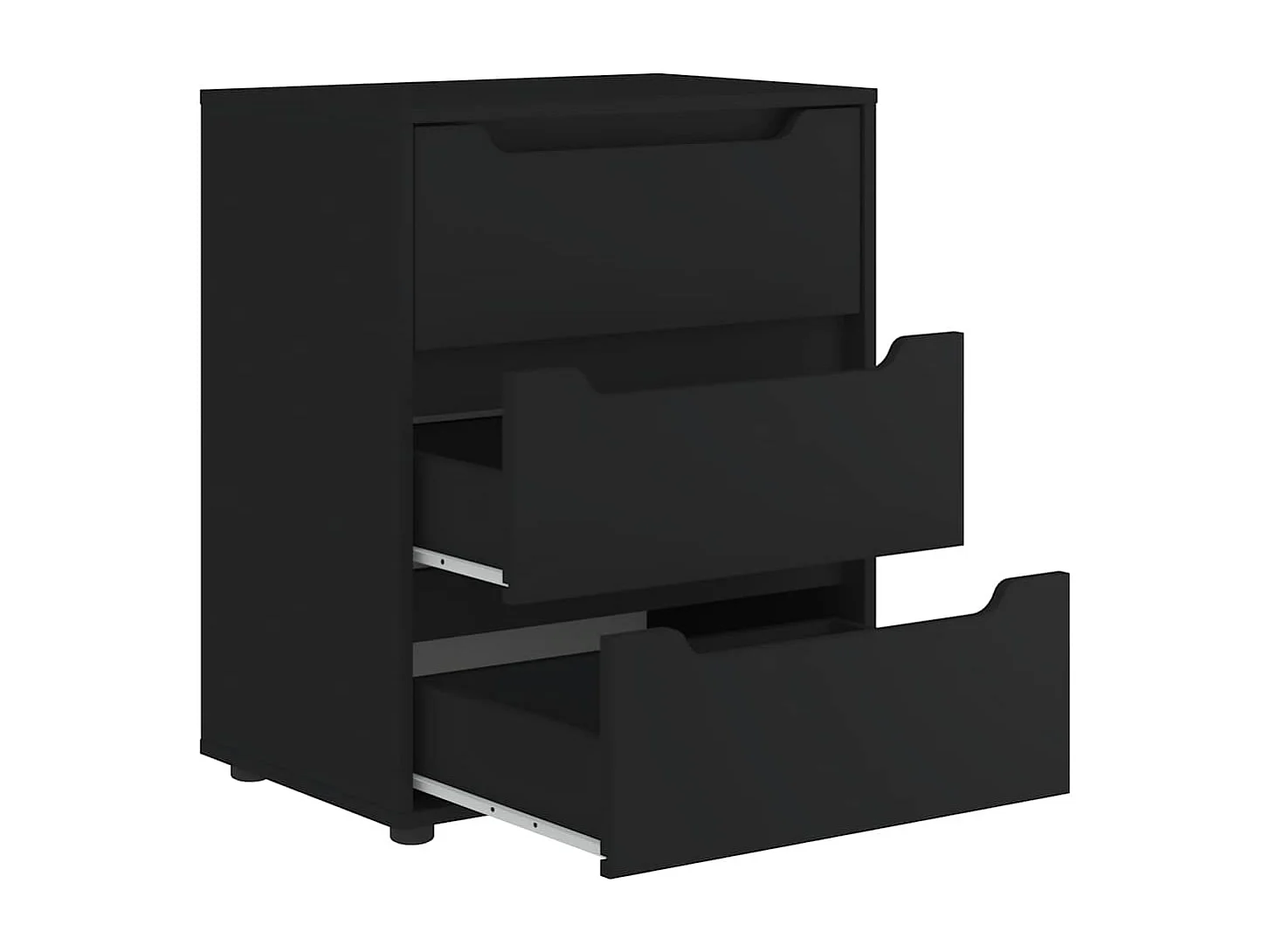 Buffet  noir 60x40x73 cm bois d'ingénierie