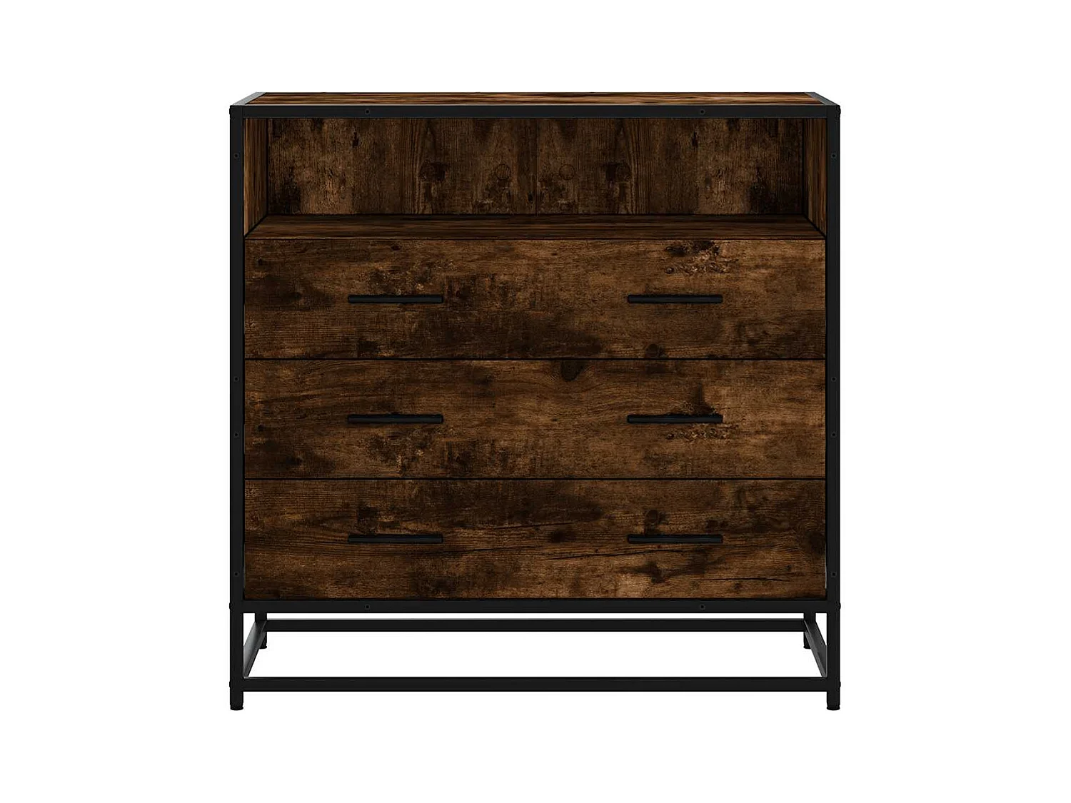 Commode chêne fumé 70x41x70 cm bois d'ingénierie