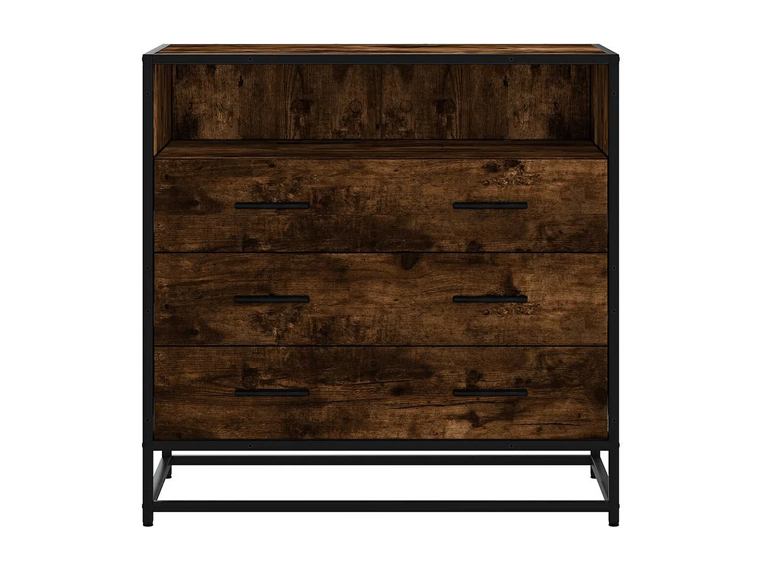 Commode chêne fumé 70x41x70 cm bois d'ingénierie