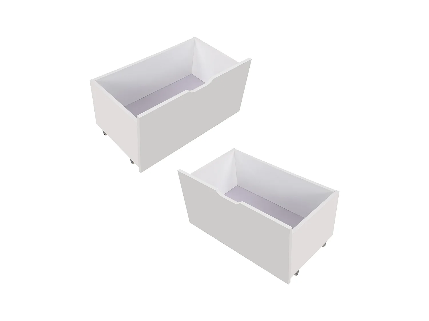 Tiroirs de rangement pour lit enfant, bois massif, blanc (87x44x15.5cm)