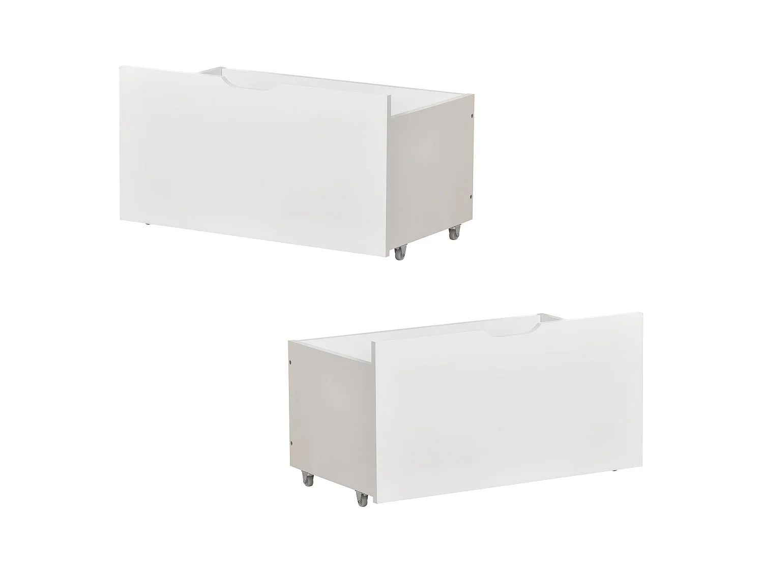 Tiroirs de rangement pour lit enfant, bois massif, blanc (87x44x15.5cm)