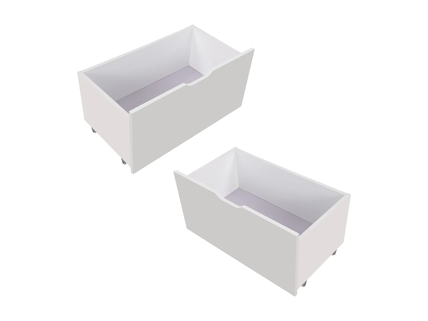 Cassetti portaoggetti per letto per bambini, in legno massello, bianco (87x44x15,5cm)