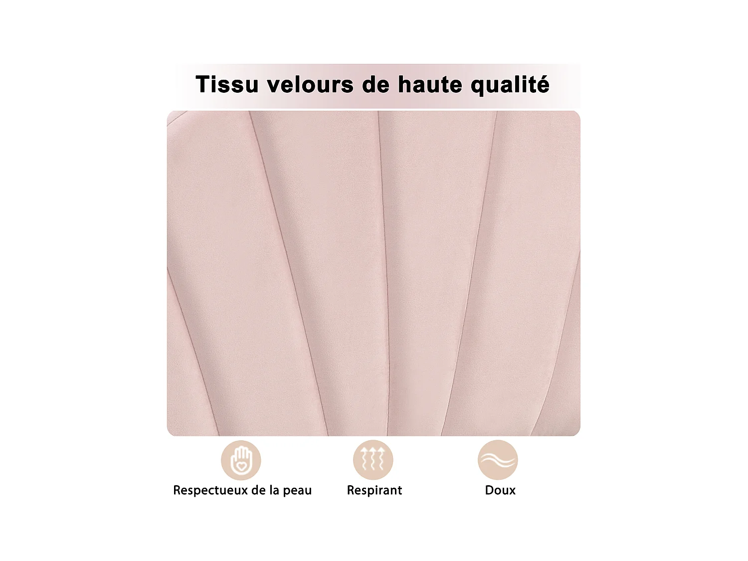 Lit en velours 140x190 cm, lit double avec tête de lit réglable, sommier à lattes en bois, pieds en fer doré, rose