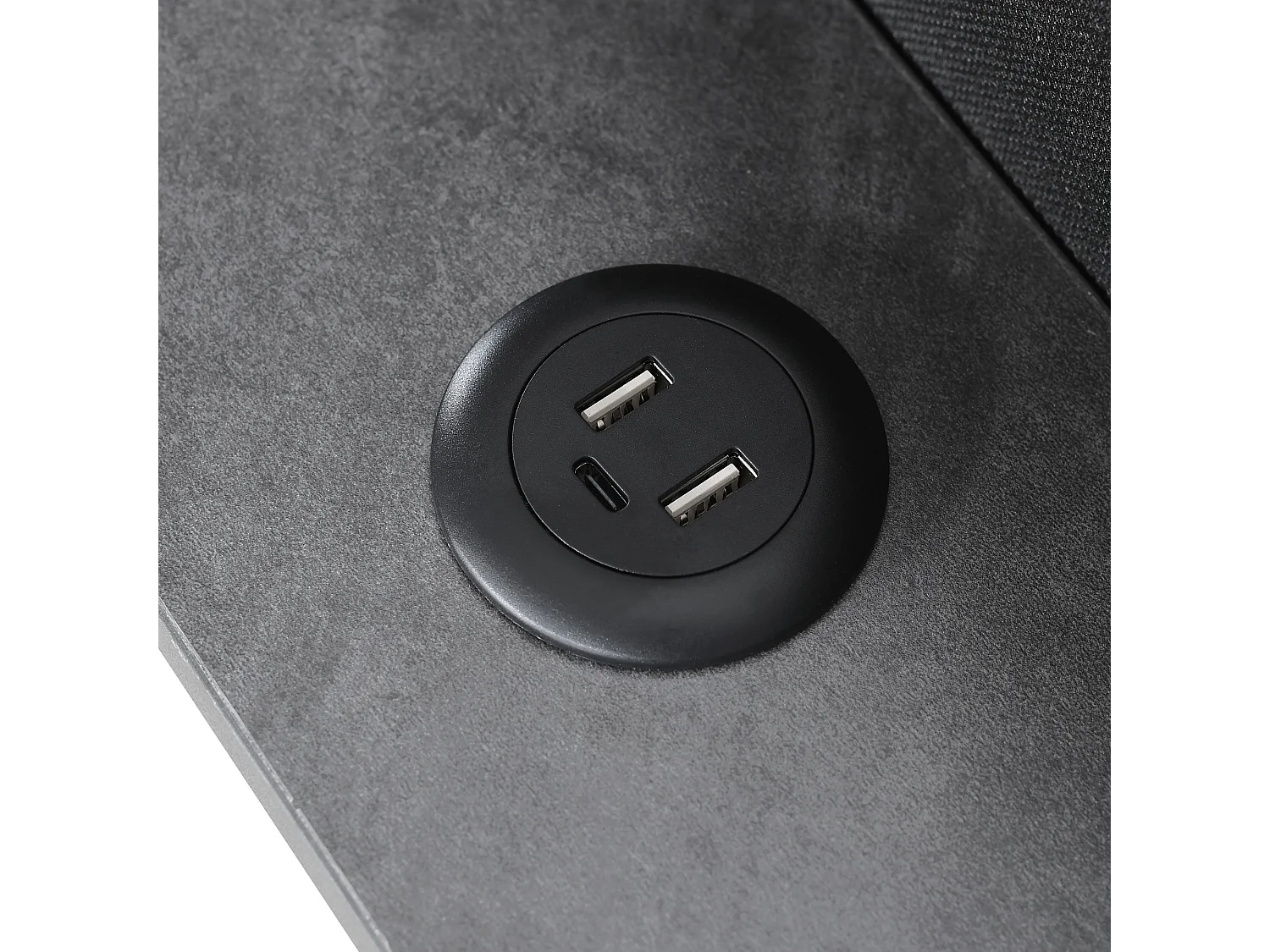 Tweepersoonsbed met USB Type-C, app-gestuurde LED, opbergruimte aan het hoofdeinde, linnen, grijs (161x213x106cm)