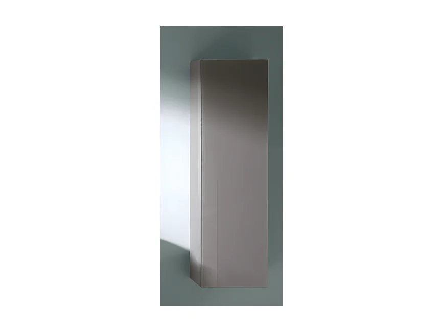 Ensemble de salle de bain coloris taupe avec vasque à poser + miroir + colonne - Longueur meuble 80 x Profondeur 46 x Hauteur 56 cm