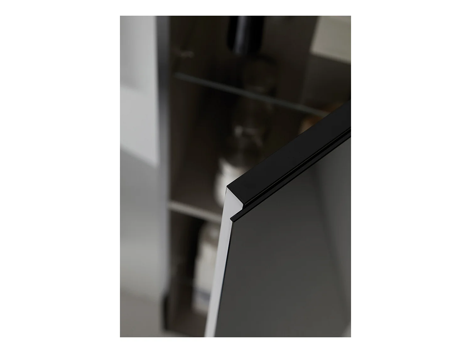 Ensemble de salle de bain coloris taupe avec vasque à poser + miroir + colonne - Longueur meuble 60 x Profondeur 46 x Hauteur 56 cm