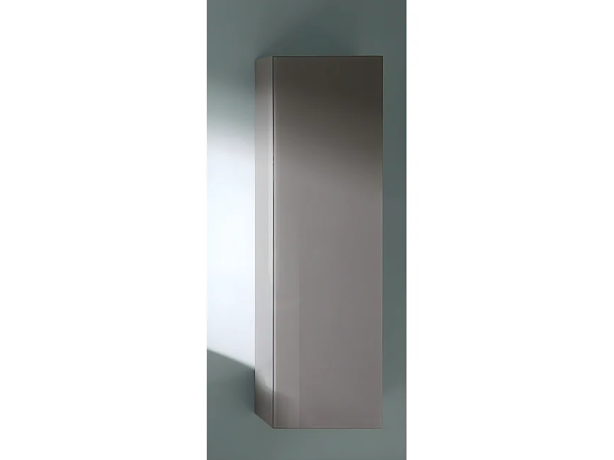 Ensemble de salle de bain coloris taupe avec vasque à poser + miroir + colonne - Longueur meuble 60 x Profondeur 46 x Hauteur 56 cm