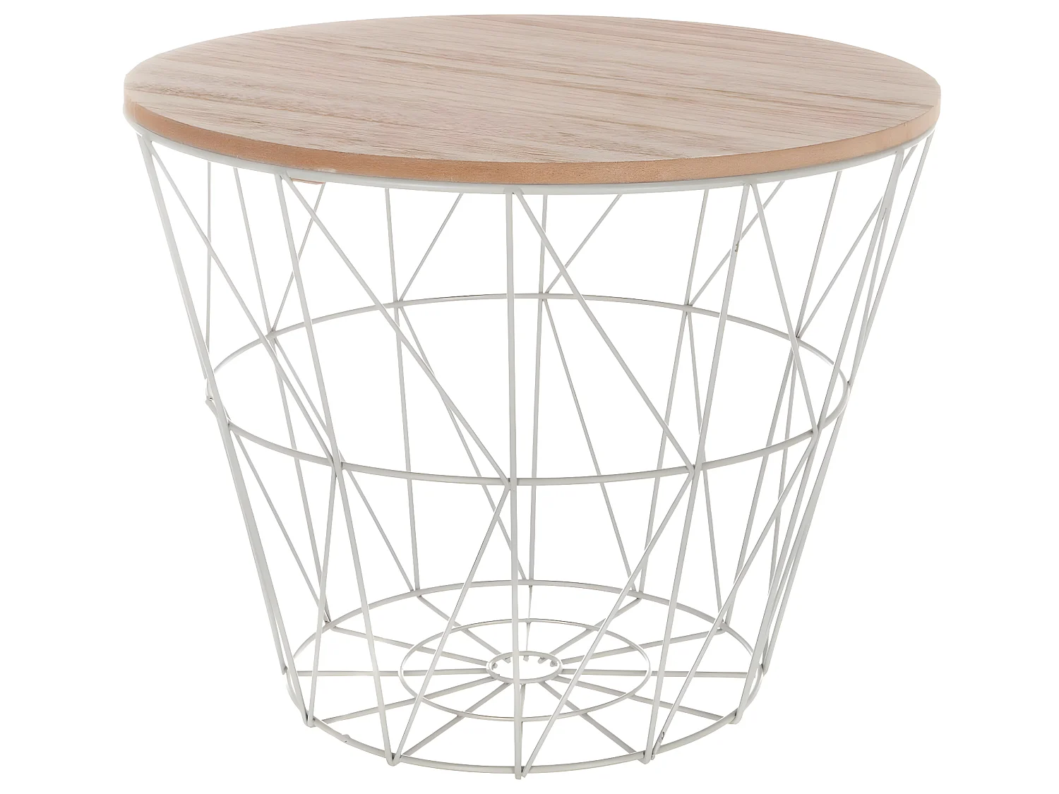 Table d'appoint design en MDF et métal gris - Dim : D.38 x H.30,5 cm