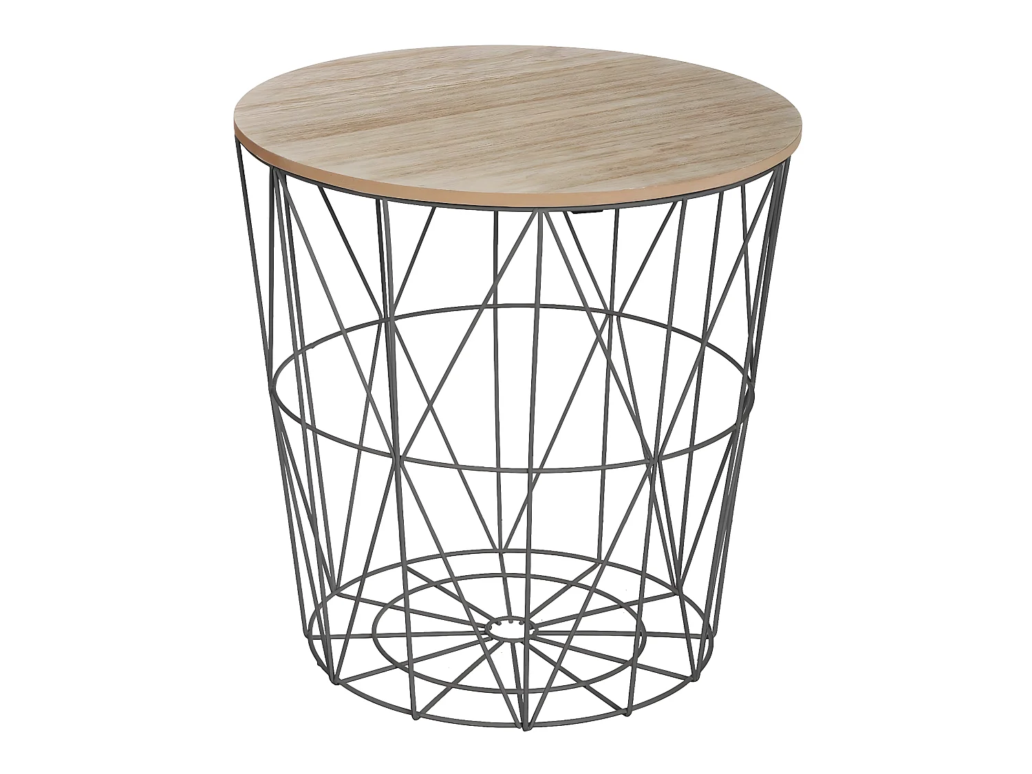 Table d'appoint en MDF et métal, noir - Dim : D.39,5 x H.41 cm