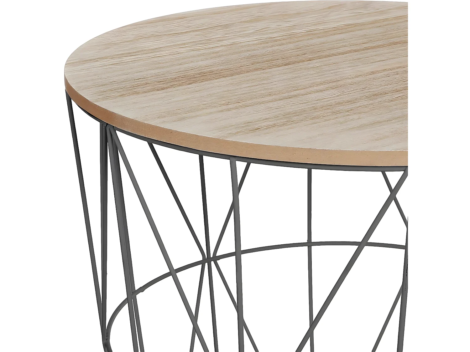 Table d'appoint en MDF et métal, noir - Dim : D.39,5 x H.41 cm