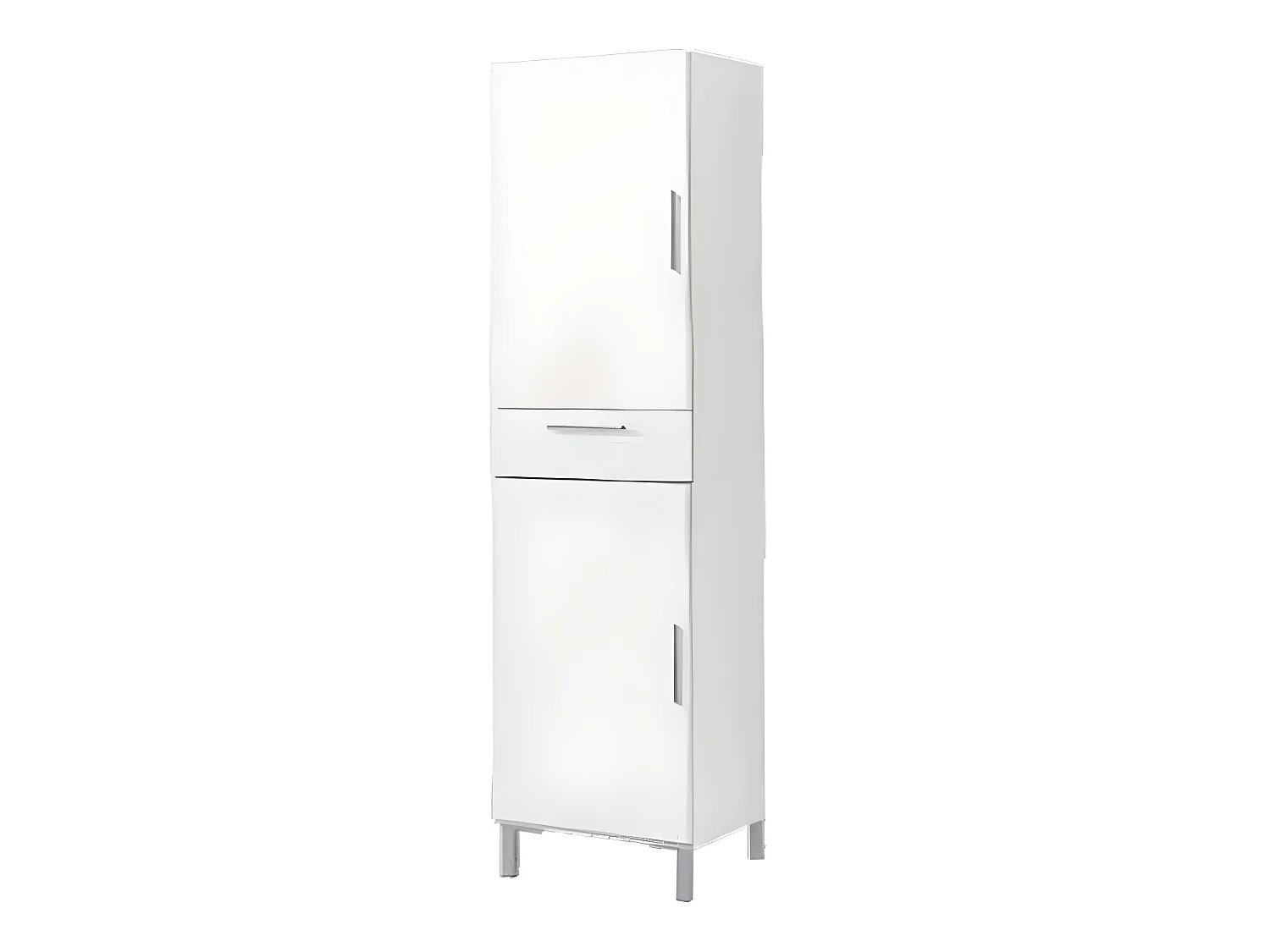 Armoire placard de rangement de 2 portes + 1 tiroir coloris blanc - Longueur 42 x profondeur 35 x hauteur 188 cm