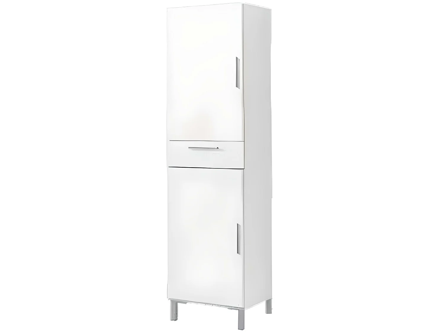 Armoire placard de rangement de 2 portes + 1 tiroir coloris blanc - Longueur 42 x profondeur 35 x hauteur 188 cm
