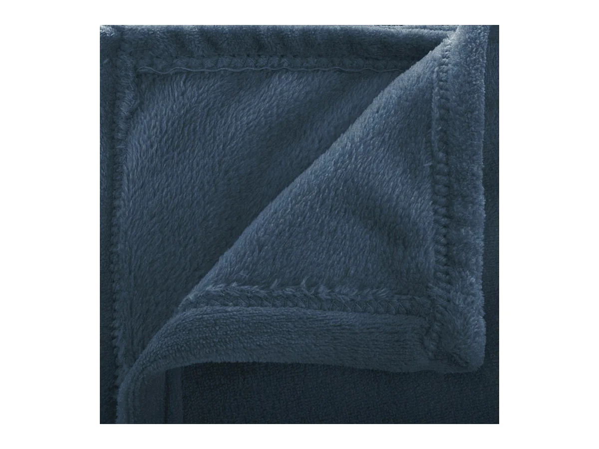 Couverture en flanelle, couverture polaire plaid en polyester coloris bleu - Longueur 230 x Profondeur 180 x Hauteur 1 cm
