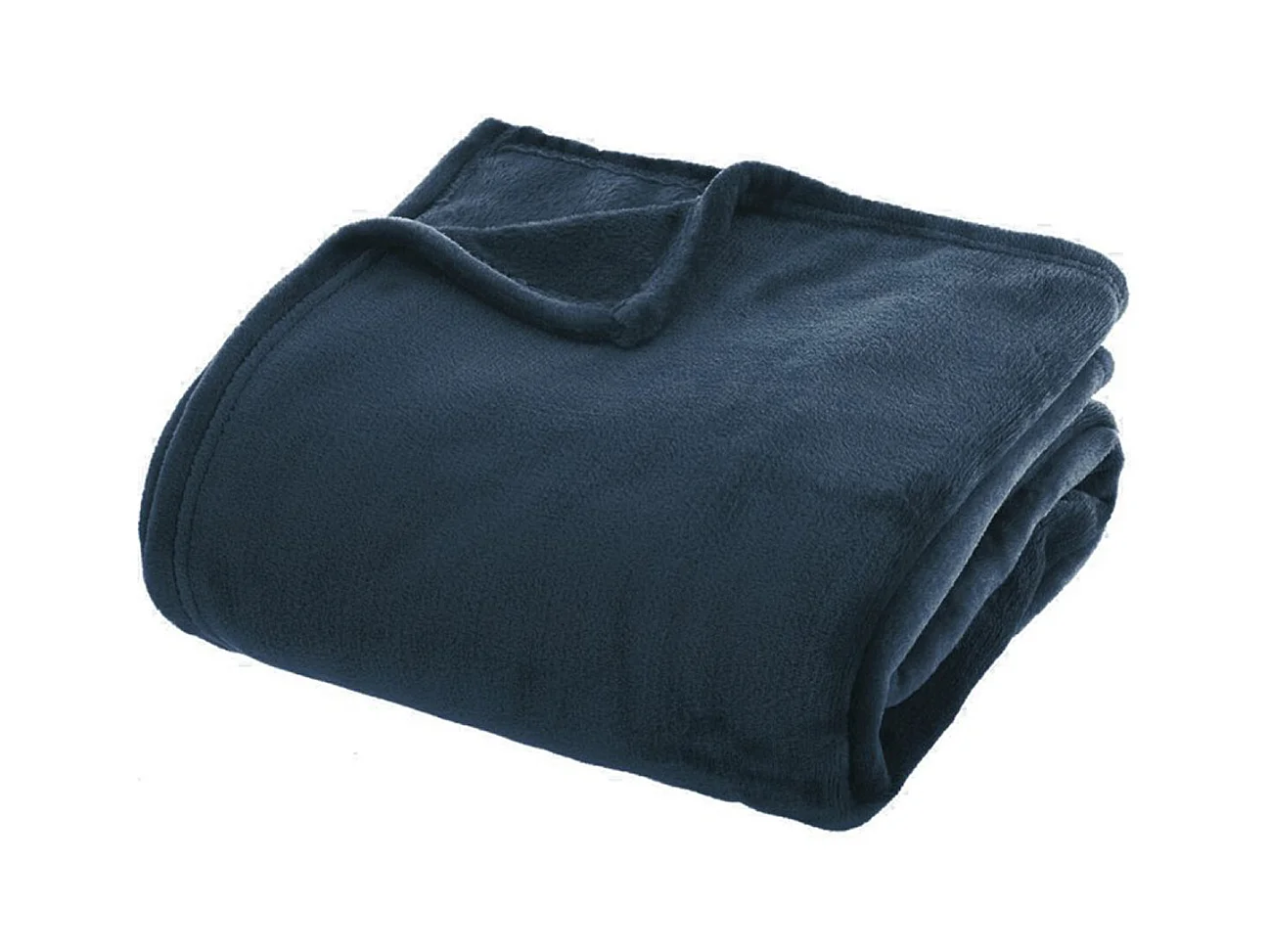 Couverture en flanelle, couverture polaire plaid en polyester coloris bleu - Longueur 230 x Profondeur 180 x Hauteur 1 cm