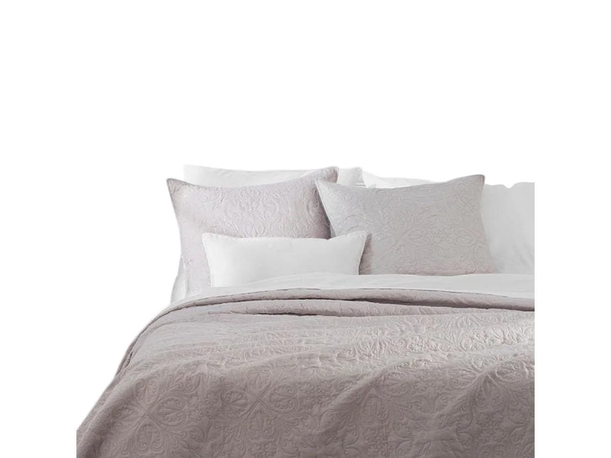 Dessus de lit + 2 taies d'oreiller coloris Beige en polyester - Longueur 260 x Profondeur 240 x Hauteur 0,50 cm