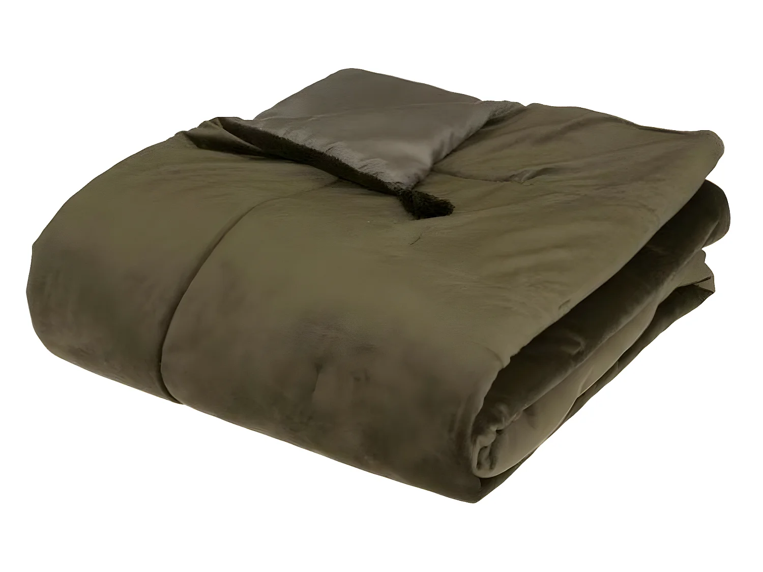 Drap de lit coloris vert kaki en polyester - Longueur 180 x Profondeur 80 x Hauteur 2 cm