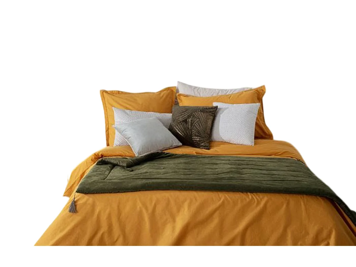 Drap de lit coloris vert kaki en polyester - Longueur 180 x Profondeur 80 x Hauteur 2 cm