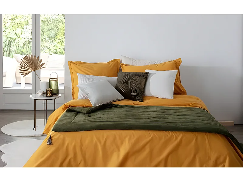 Drap de lit coloris vert kaki en polyester - Longueur 180 x Profondeur 80 x Hauteur 2 cm