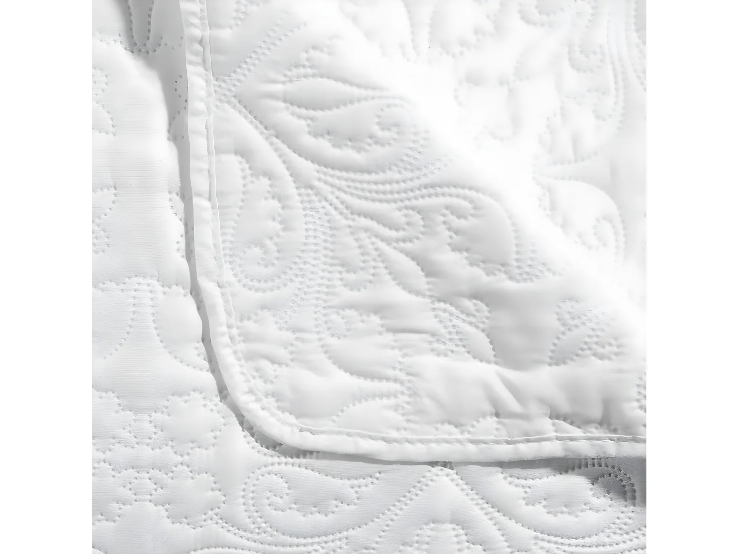 Dessus de lit + 2 taies d'oreiller coloris Ivoire en polyester - Longueur 260 x Profondeur 240 x Hauteur 0,50 cm