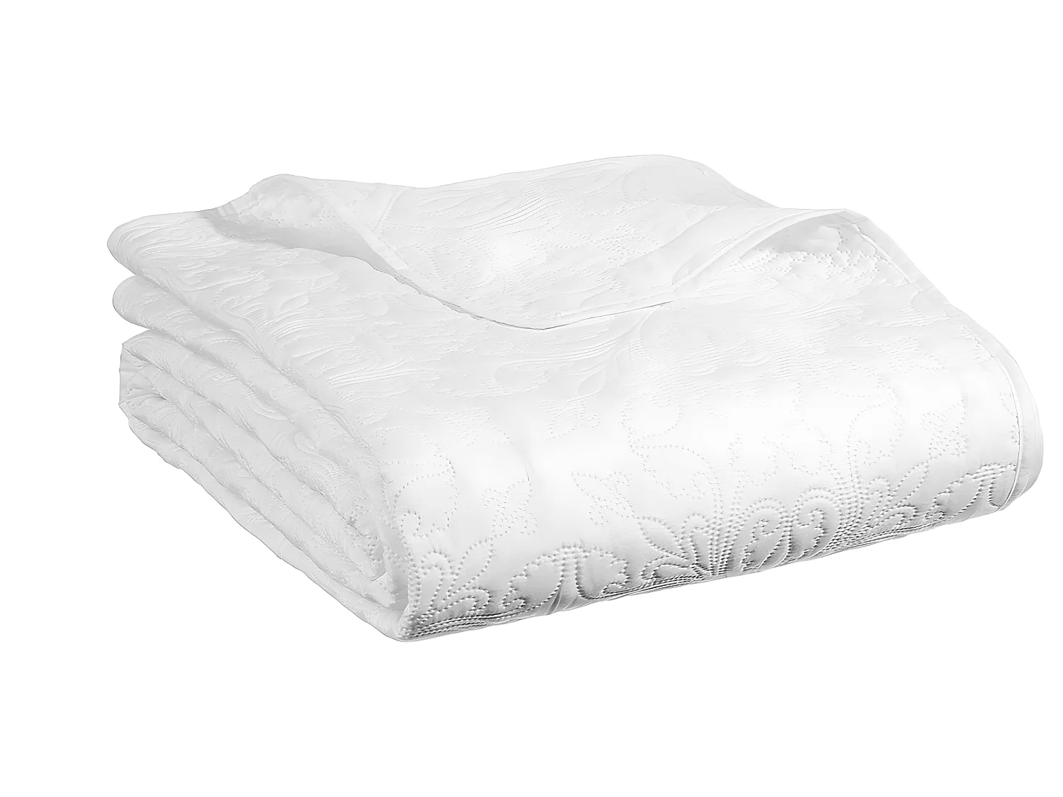 Dessus de lit + 2 taies d'oreiller coloris Ivoire en polyester - Longueur 260 x Profondeur 240 x Hauteur 0,50 cm