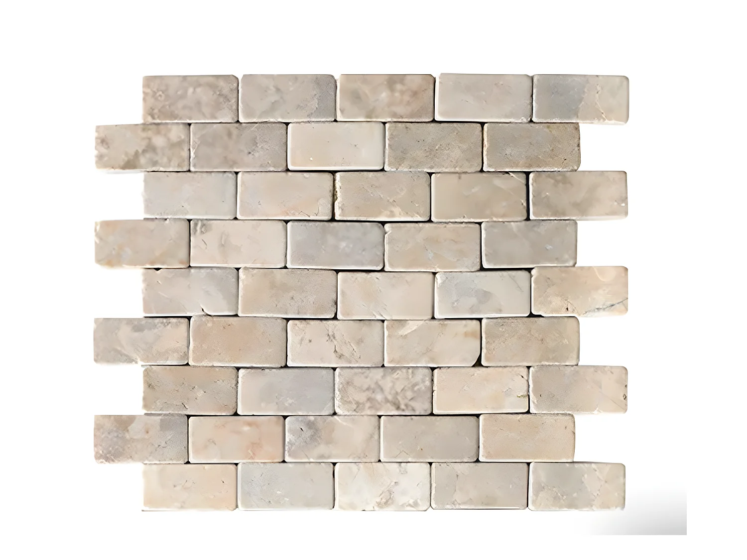 Carrelage de mosaïque/Plaque mosaïque mur et sol en marbre naturel coloris beige mat - 30 x 30 cm