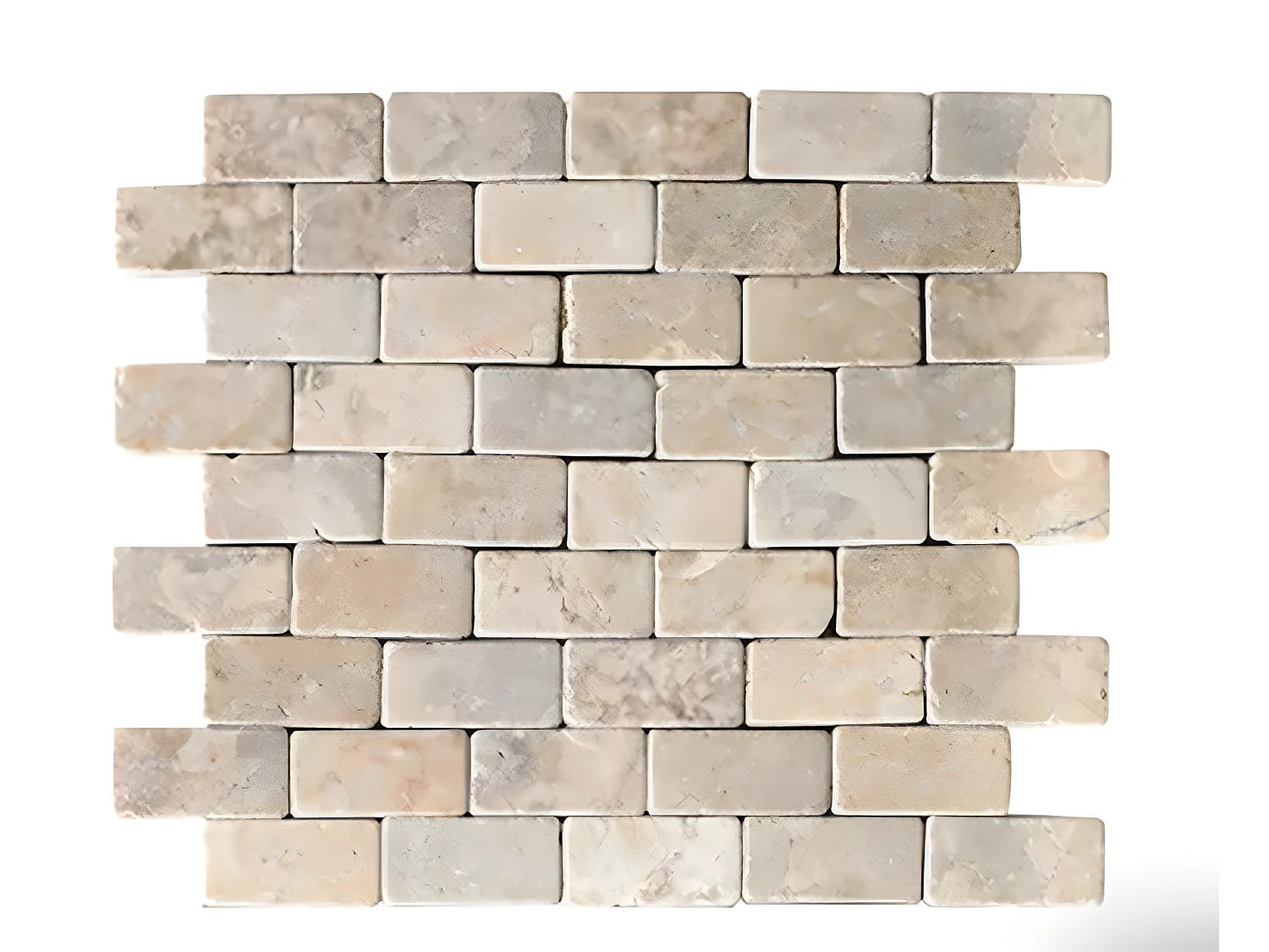Carrelage de mosaïque/Plaque mosaïque mur et sol en marbre naturel coloris beige mat - 30 x 30 cm