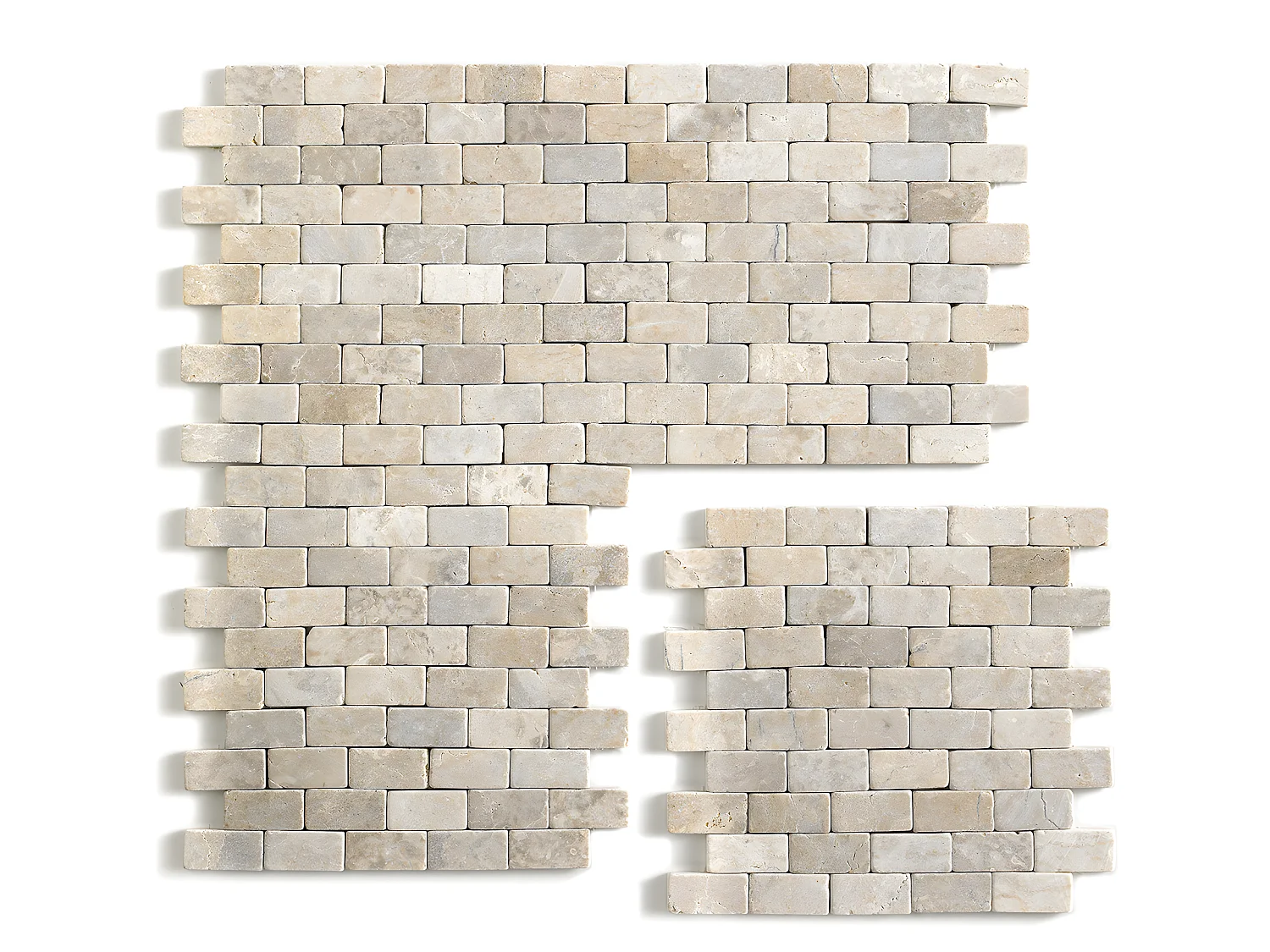 Carrelage de mosaïque/Plaque mosaïque mur et sol en marbre naturel coloris beige mat - 30 x 30 cm