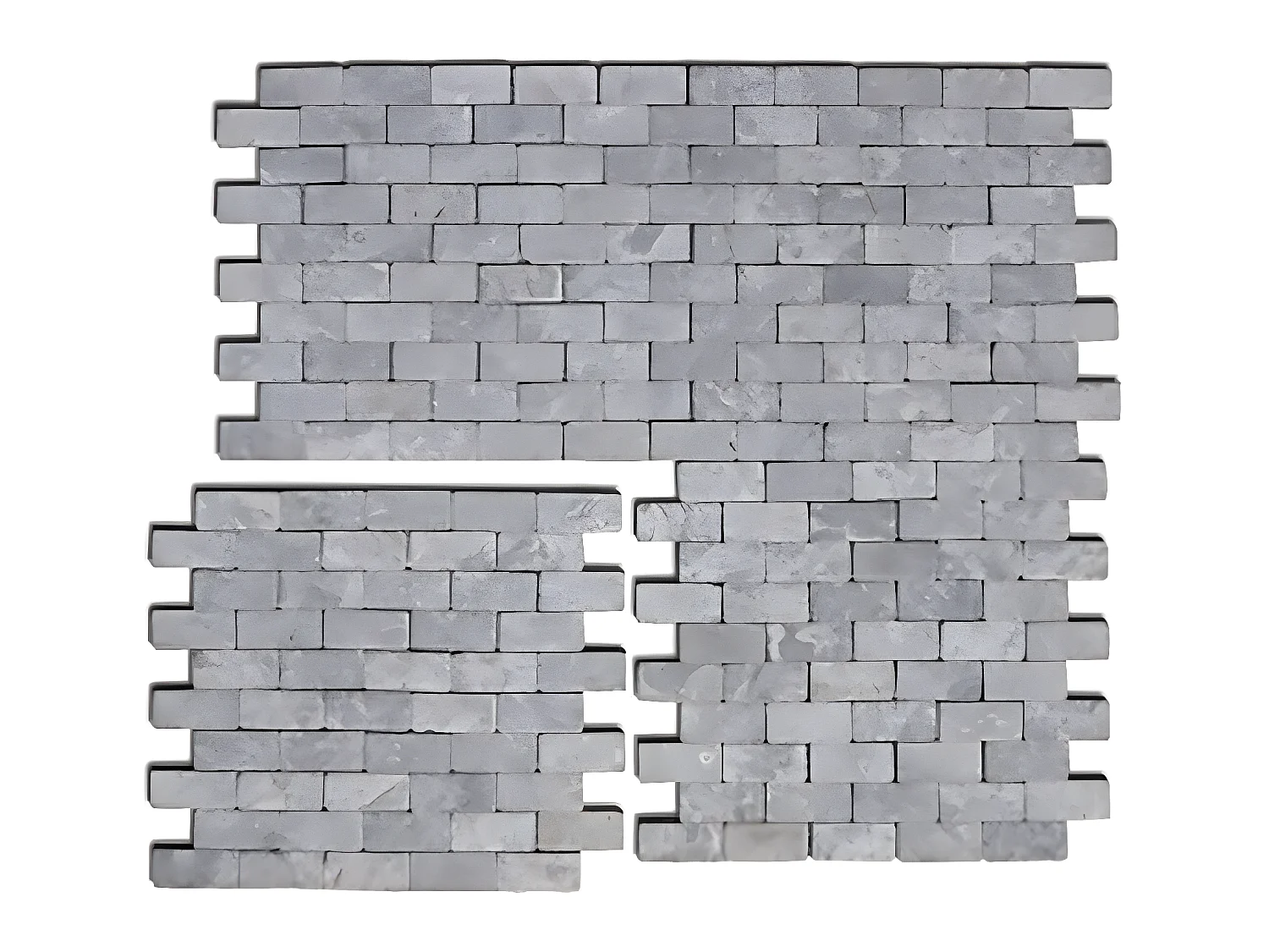 Carrelage mosaïque (Boite de 1m²) /Plaque de mosaïque mur et sol en marbre naturel coloris gris clair - 30 x 30 cm