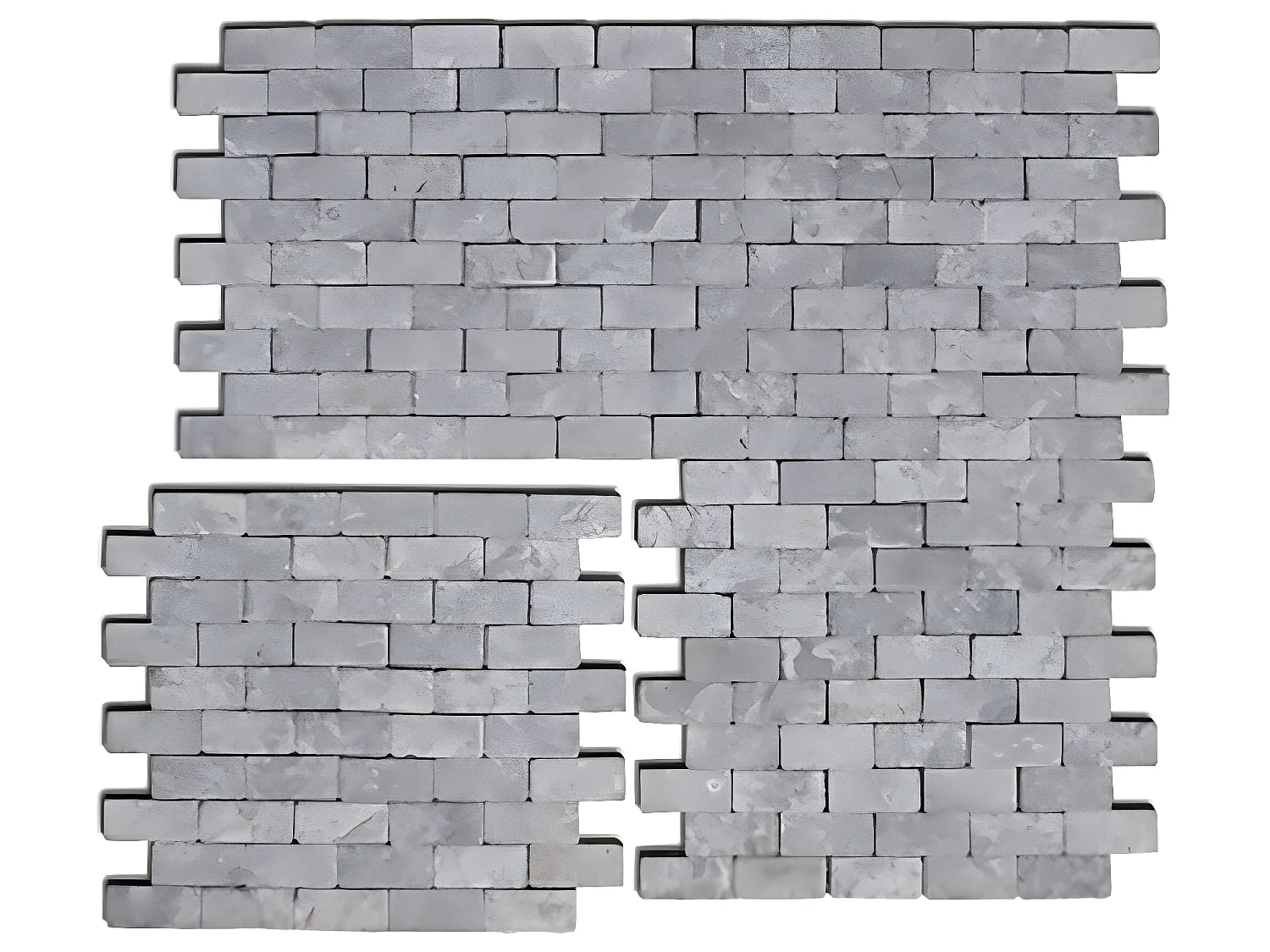 Carrelage mosaïque (Boite de 1m²) /Plaque de mosaïque mur et sol en marbre naturel coloris gris clair - 30 x 30 cm