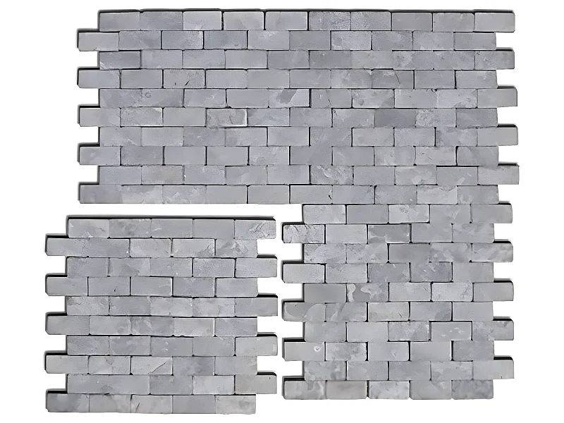 Carrelage mosaïque (Boite de 1m²) /Plaque de mosaïque mur et sol en marbre naturel coloris gris clair - 30 x 30 cm
