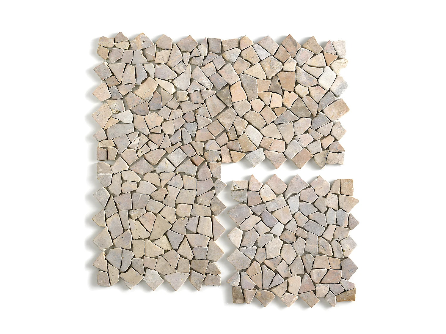 Carrelage de mosaïque (Boite de 1m²)/ Plaque mosaïque mur et sol en marbre naturel coloris rose - 30 x 30 cm