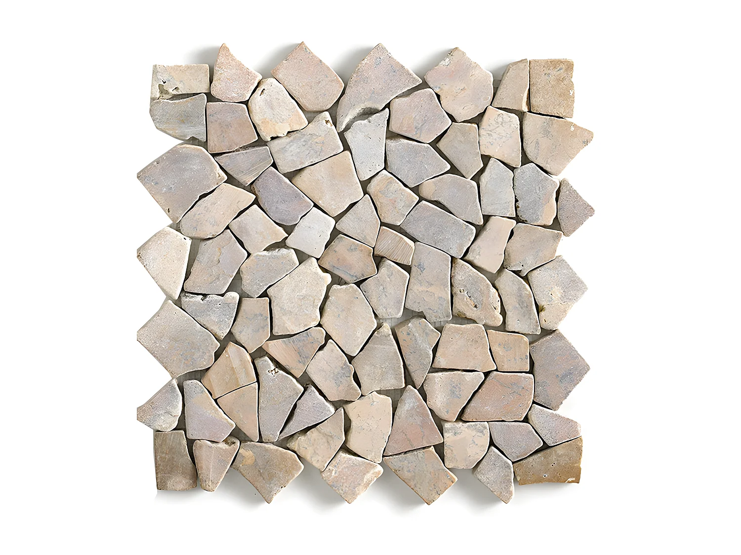 Carrelage de mosaïque/Plaque mosaïque mur et sol en marbre naturel coloris rose - 30 x 30 cm