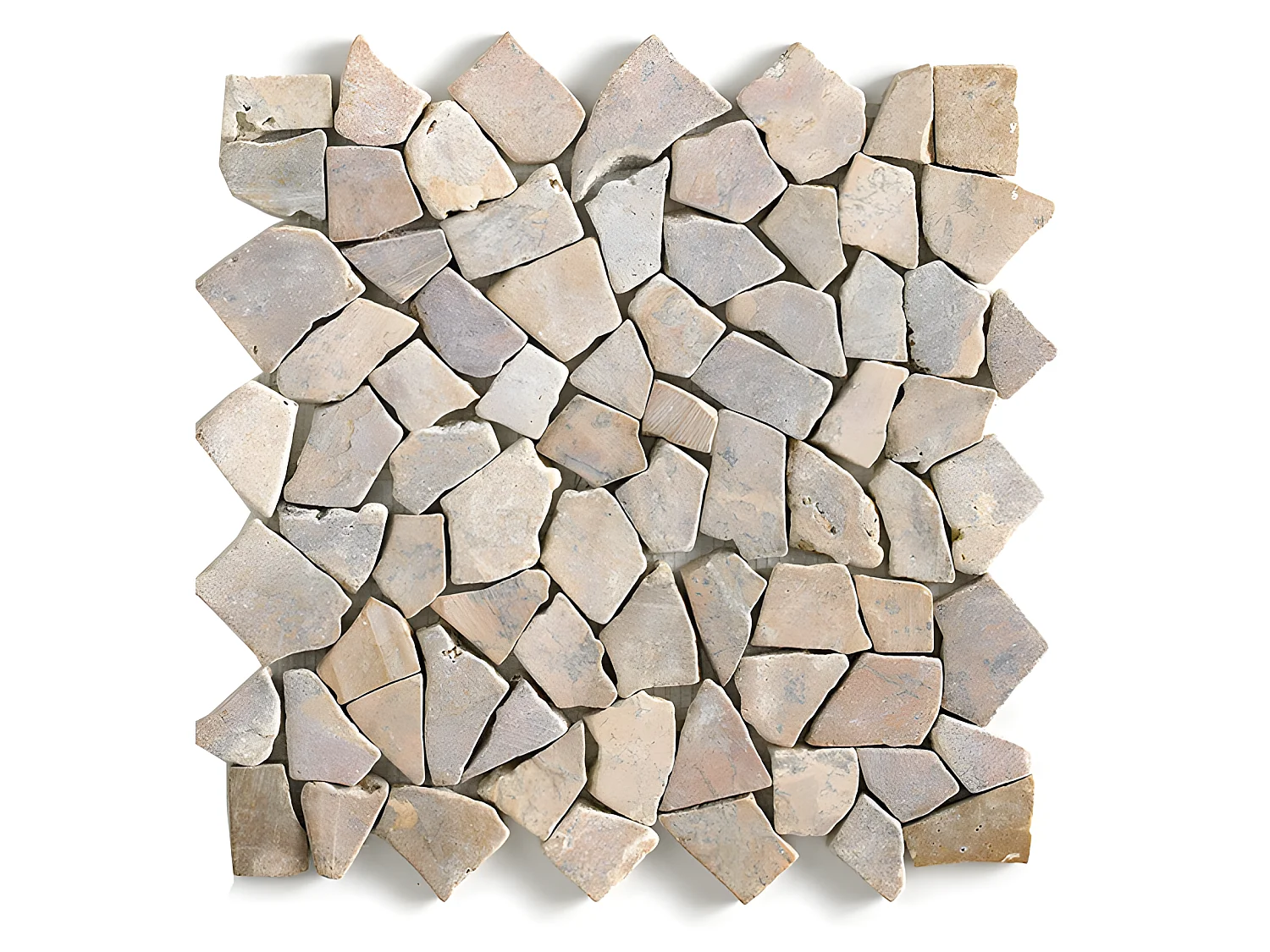 Carrelage de mosaïque/Plaque mosaïque mur et sol en marbre naturel coloris rose - 30 x 30 cm