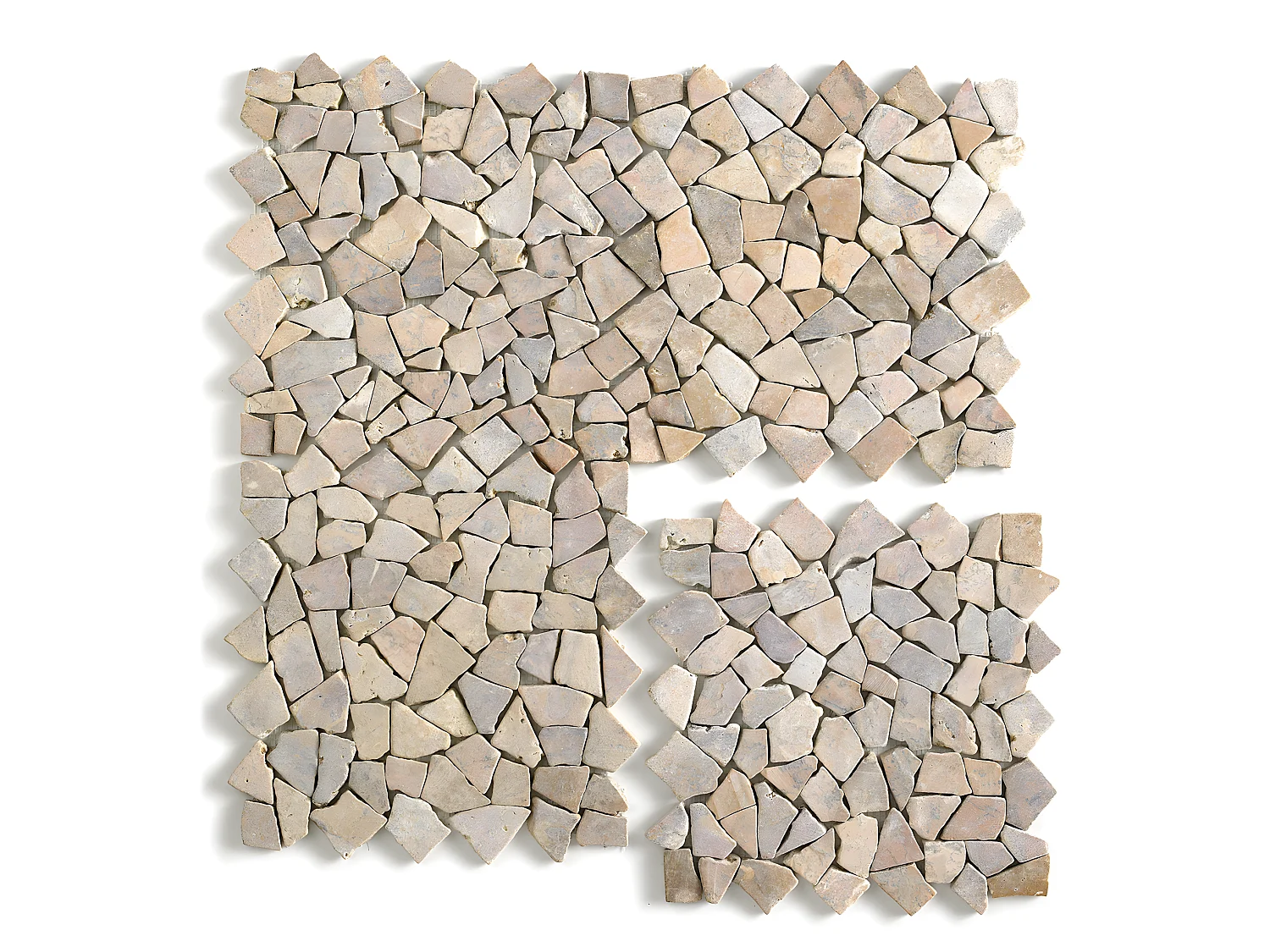 Carrelage de mosaïque/Plaque mosaïque mur et sol en marbre naturel coloris rose - 30 x 30 cm