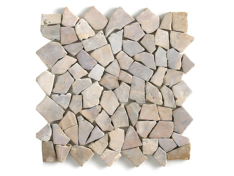 Carrelage de mosaïque/Plaque mosaïque mur et sol en marbre naturel coloris rose - 30 x 30 cm