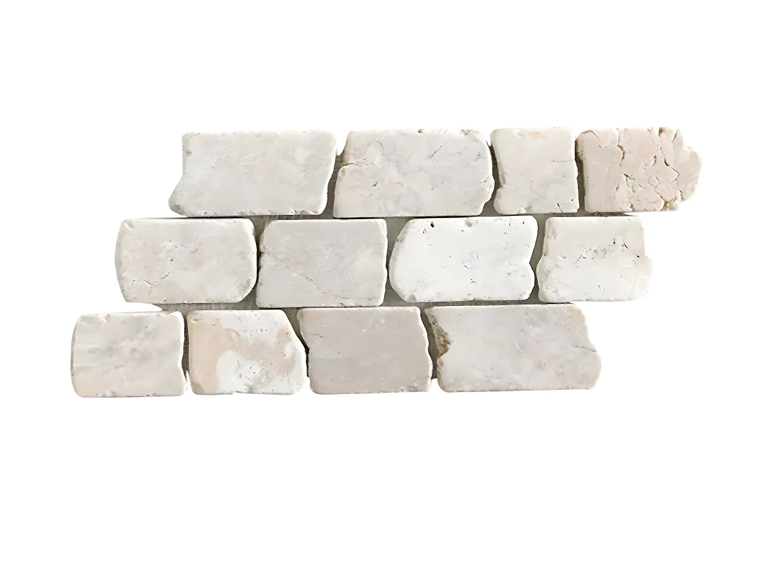 Carrelage mosaïque / Plaque de mosaïque mosaïque mur et sol en marbre naturel coloris blanc - 15 x 30,5 cm