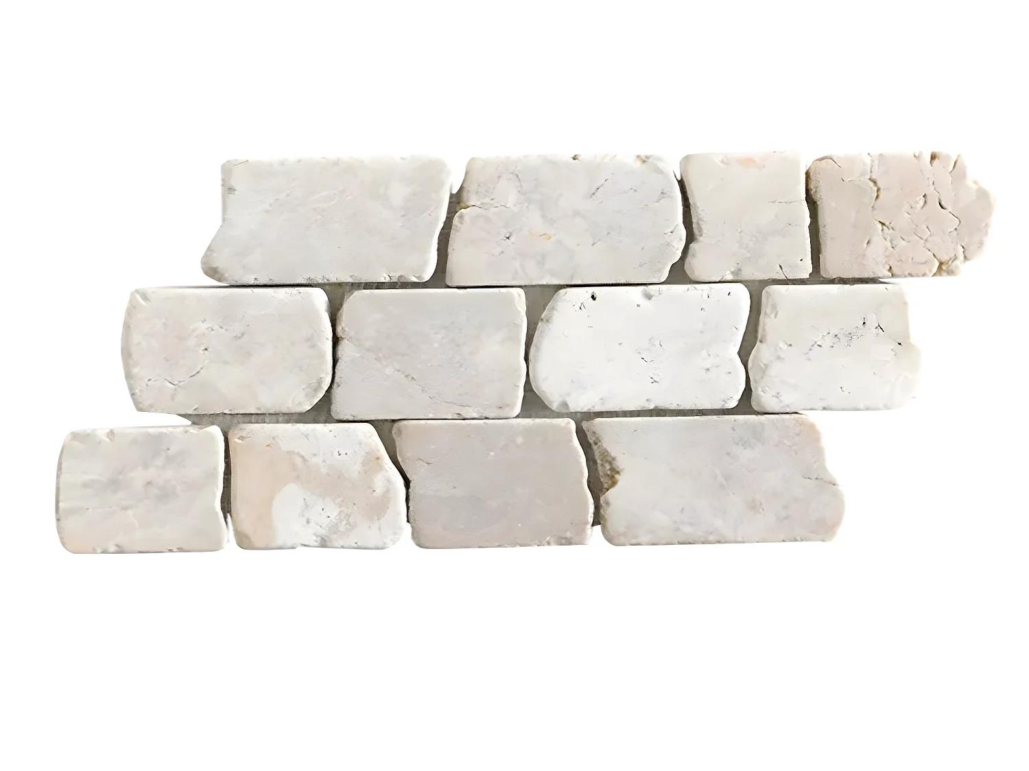 Carrelage mosaïque / Plaque de mosaïque mosaïque mur et sol en marbre naturel coloris blanc - 15 x 30,5 cm