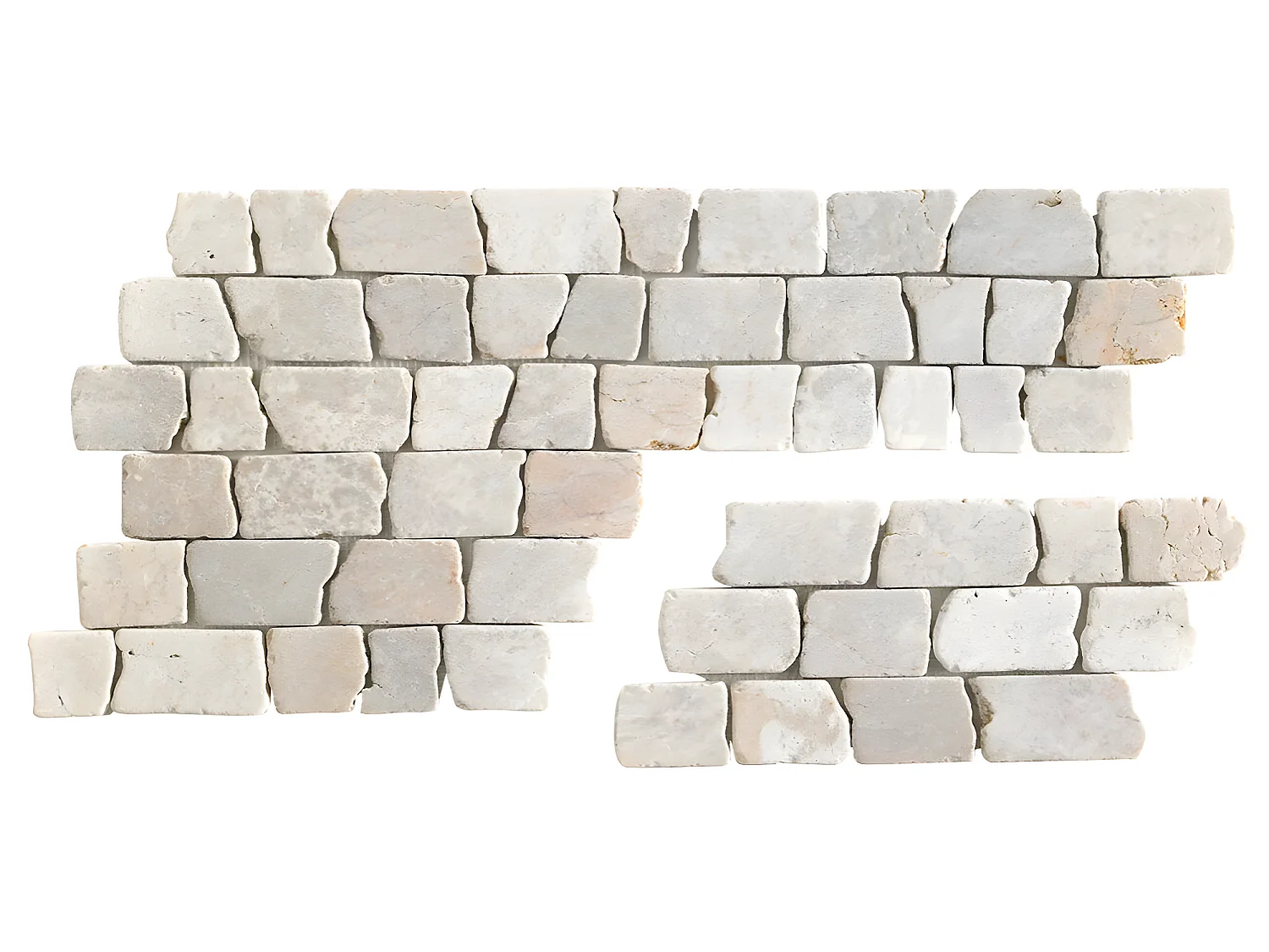 Carrelage mosaïque / Plaque de mosaïque mosaïque mur et sol en marbre naturel coloris blanc - 15 x 30,5 cm