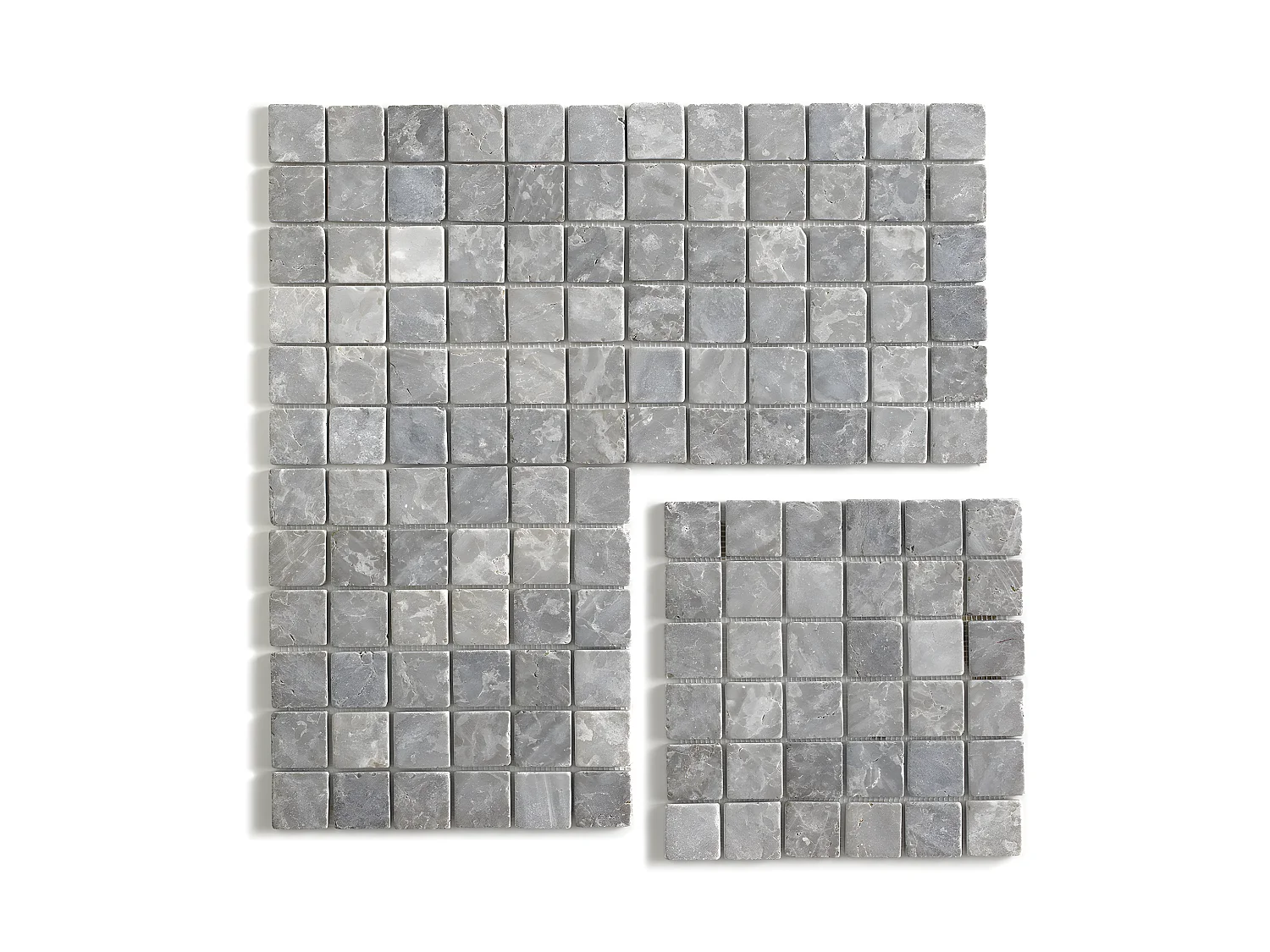 Carrelage de mosaïque (Boite de 1m²) / Plaque mosaïque mur et sol en marbre naturel, coloris gris mat - 30 x 30 cm