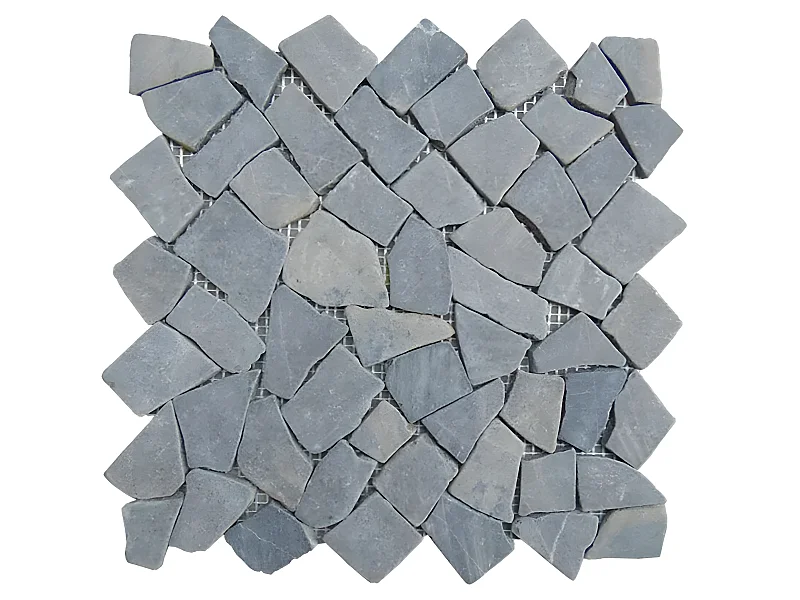 Carrelage de mosaïque/Plaque mosaïque mur et sol en marbre naturel coloris gris - 30 x 30 cm