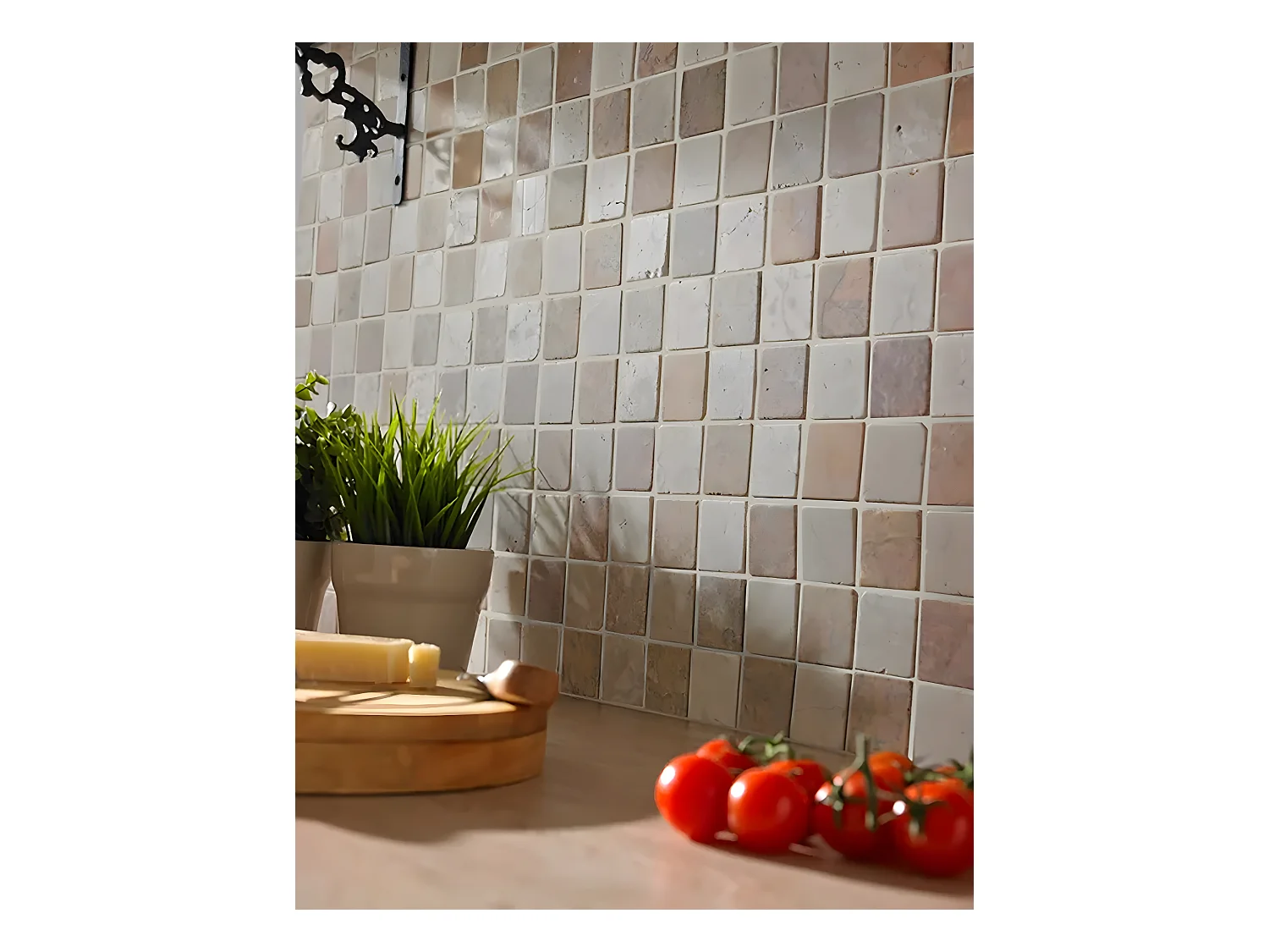 Carrelage de mosaïque/Plaque mosaïque mur et sol en marbre naturel multicolore - 30 x 30 cm