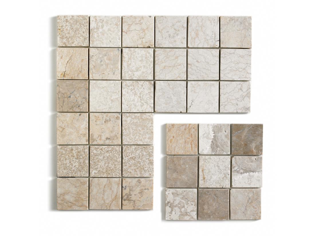 vente unique Carrelage mosaïque (Boite de 1m²) / Plaque de mosaïque mur et sol en marbre naturel coloris blanc mat - 30 x 30 cm